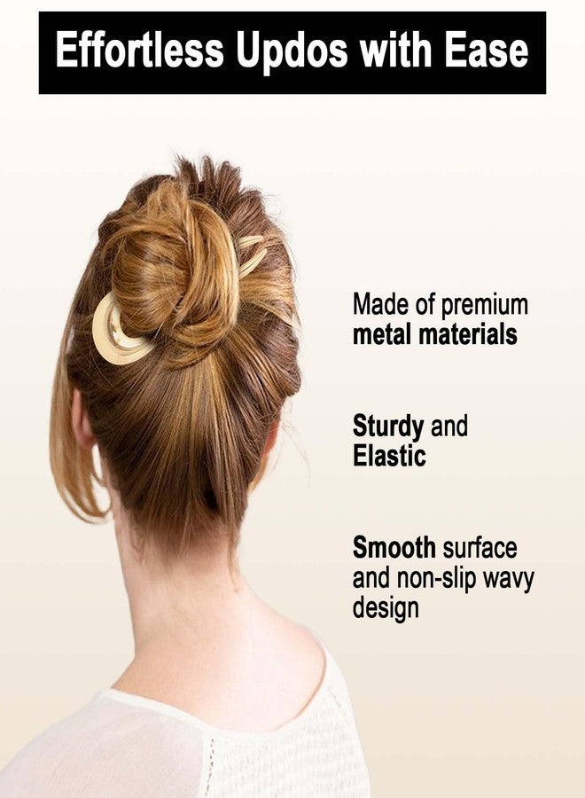 ANBALA French Hair Pin 3Pcs Metal Hair Pins for Women French Twists for Buns Updos Elegant Strong Hold Wavy Clip Keeps Hair in Place (Gold) - Image 4